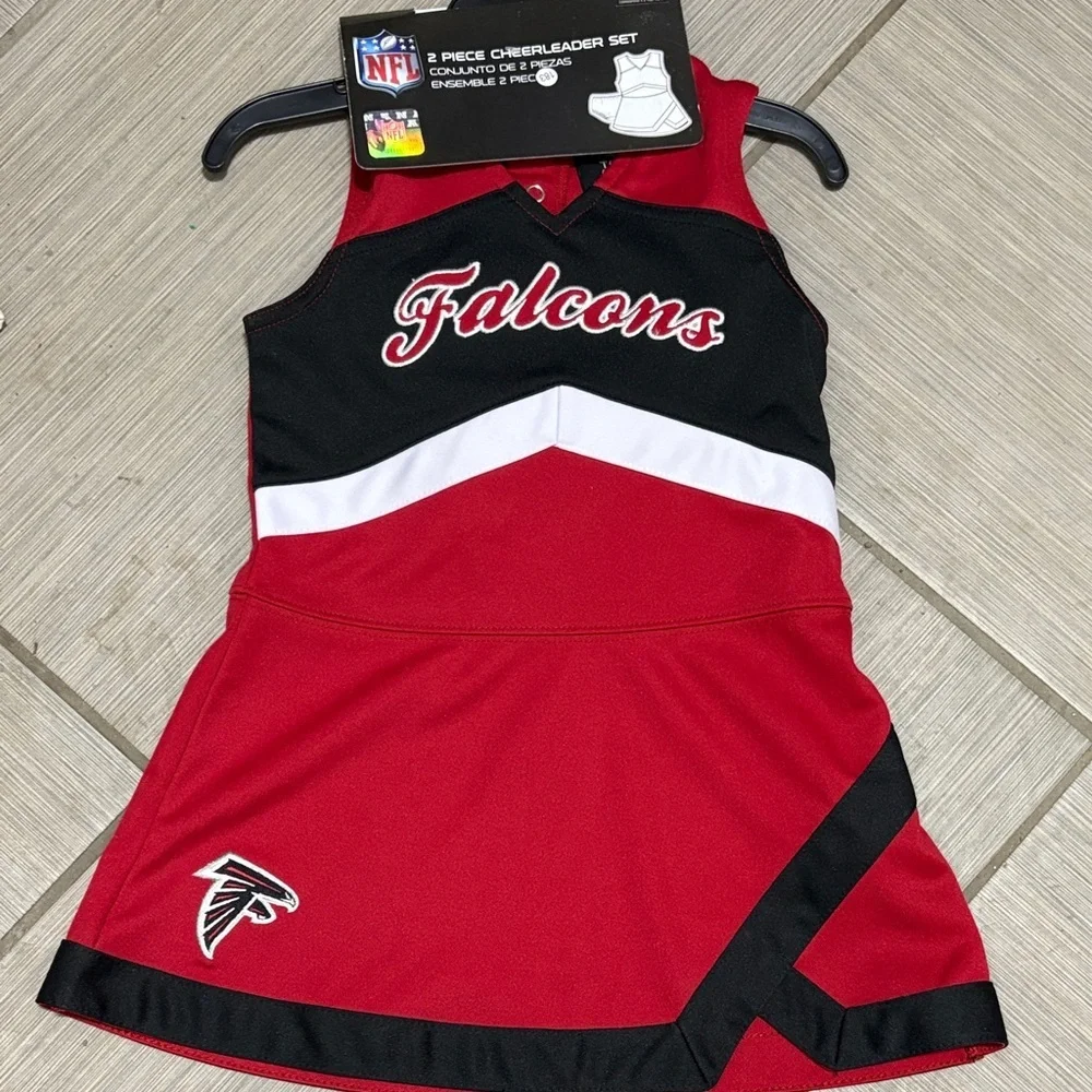 NFL Falcons Kids Cheerleader Dress - Red, Black, and White